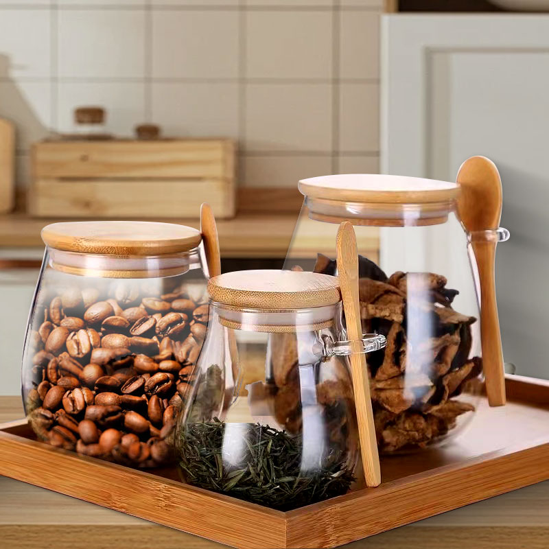 Meal Prep Glass Containers - 34oz sealed glass jar with spoon