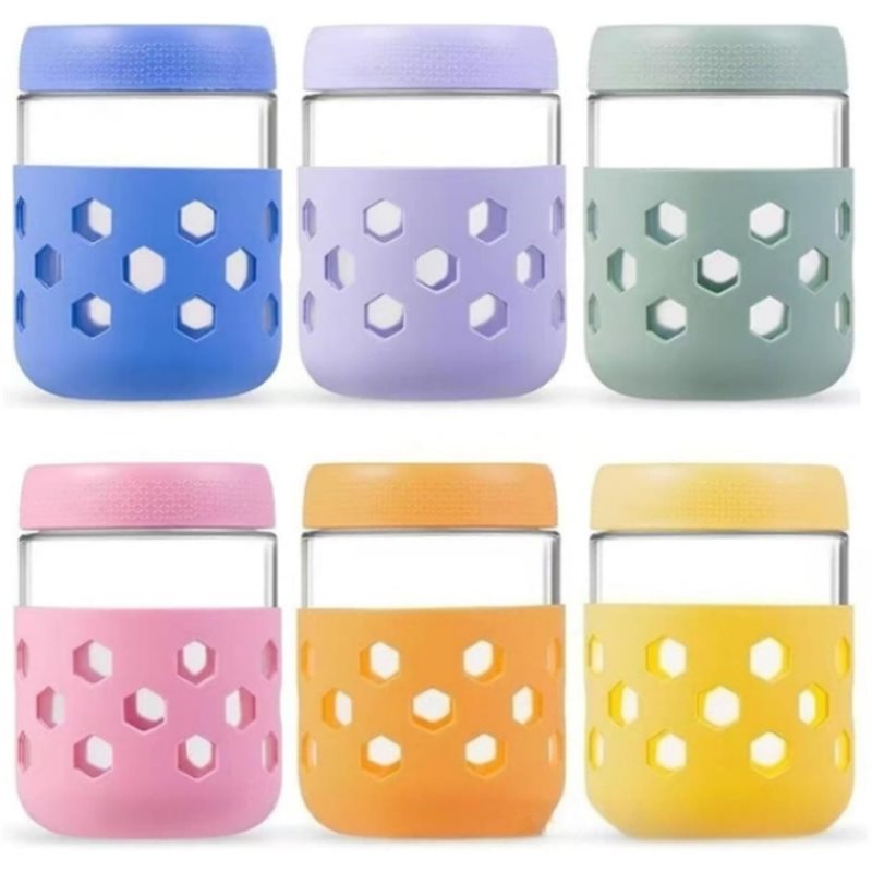 Meal Prep Oatmeal Jars - B08B-Glass Jars With Airtight Lids, Wide-Mouth