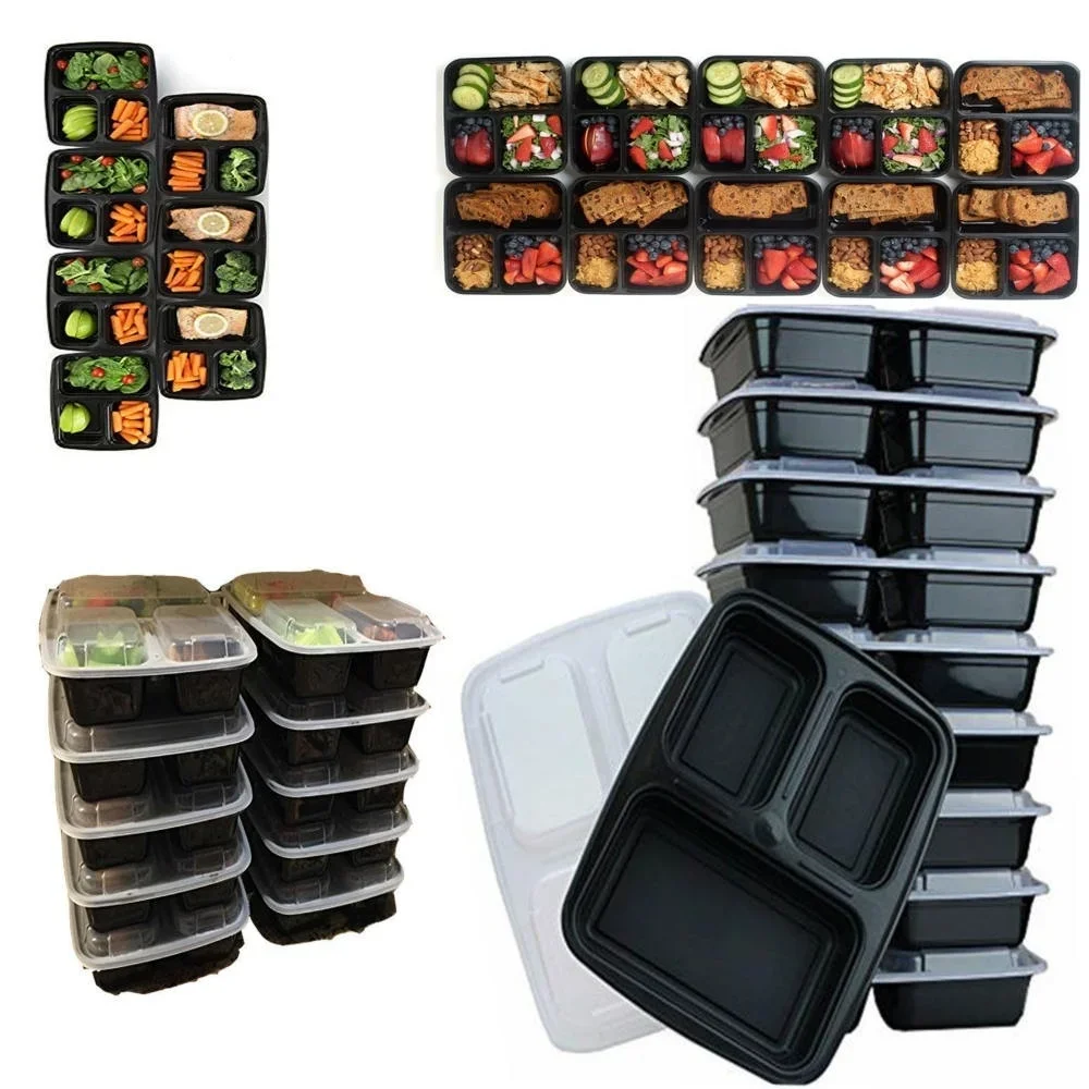7 Pack 3 Compartment Meal Prep - огляд і ціна Meal Prep Glass Containers