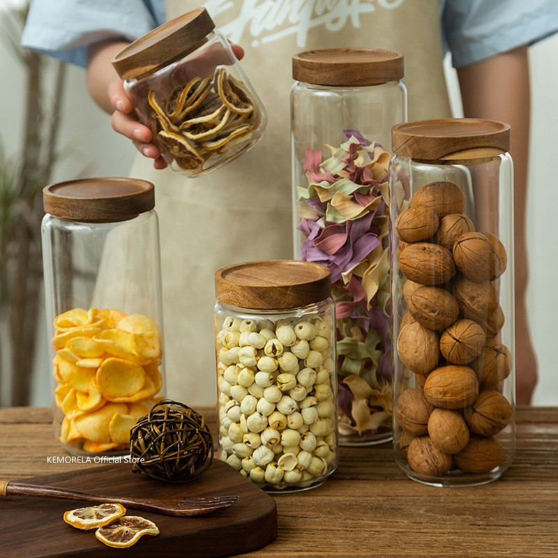Wood Lid Glass Airtight Canist - огляд і ціна Meal Prep Glass Containers