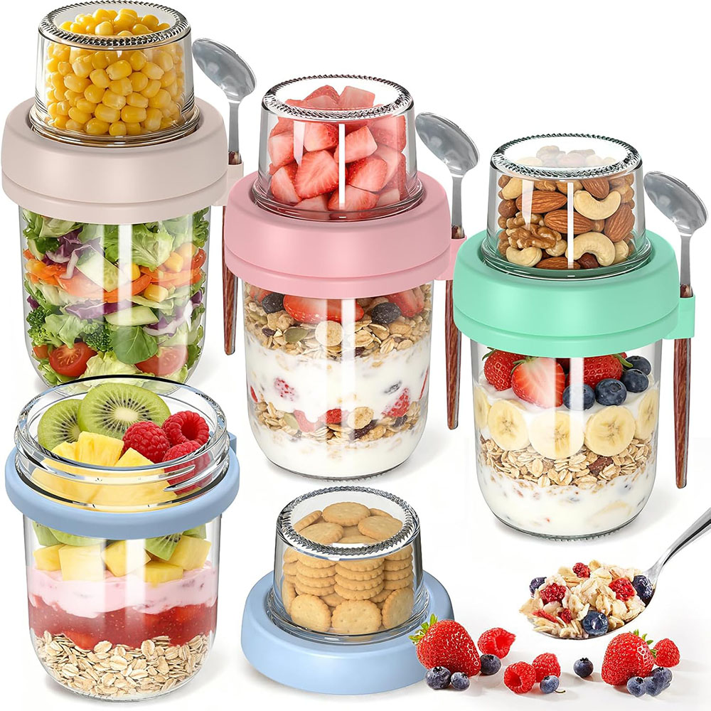Overnight Oats Containers with - огляд і ціна Meal Prep Oatmeal Jars