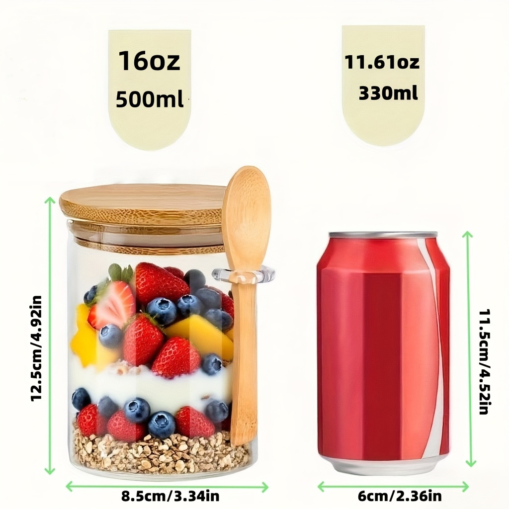 1/2/4/8Pcs Oatmeal Glass Cup S - огляд і ціна Meal Prep Oatmeal Jars