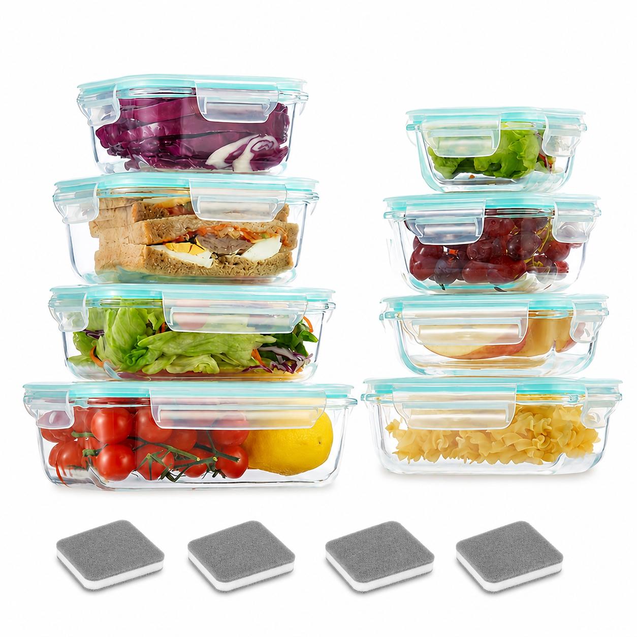 16pcs Sealed Glass Food Storag - огляд і ціна Meal Prep Glass Containers